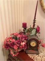 Clock, Floral Arrangement, Candles etc