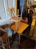 wooden childs table and chairs 20x23x21