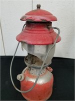 Vintage 13 in Voleman red lantern.  Partial glass
