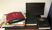 Lot of vintage Cornell University books, scrapbook