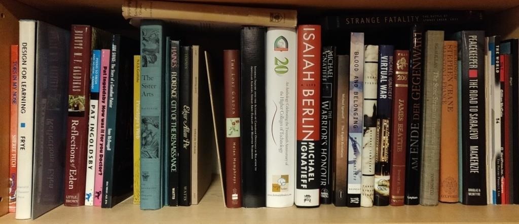 Shelf of Books incl. the Sister Arts, Reflection o