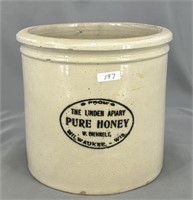 RW 1 gal crock w/ "Pure Honey, Milwaukee, WIS"