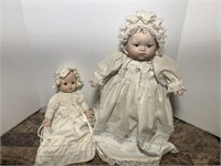 PORCELINE & CLOTH DOLLS 16" TALLEST