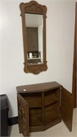 Small end table with matching hanging mirror