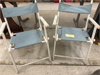 2 Vntg Folding Director Style Chairs