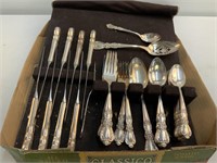 Set Plated Silver Flatware, Heritage