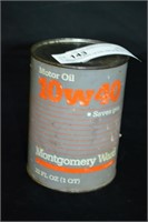 Motgomery Ward 1qt SAE 10W-40 Motor Oil Can Full