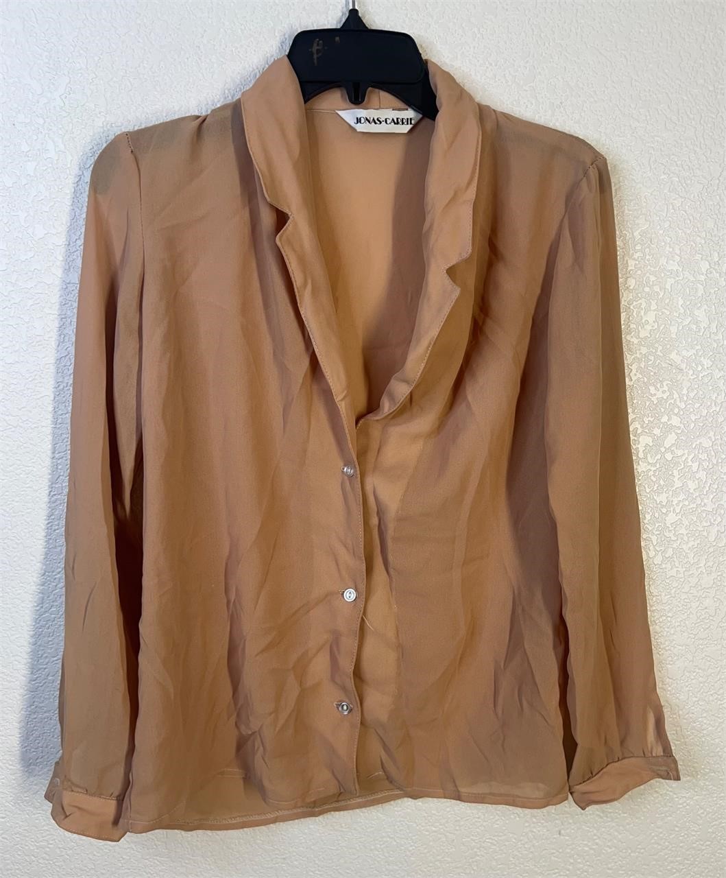 Vintage 80s Brown Button Up Femme Shirt