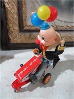 VINTAGE CLOWN WITH BALLOONS WIND UP TOY