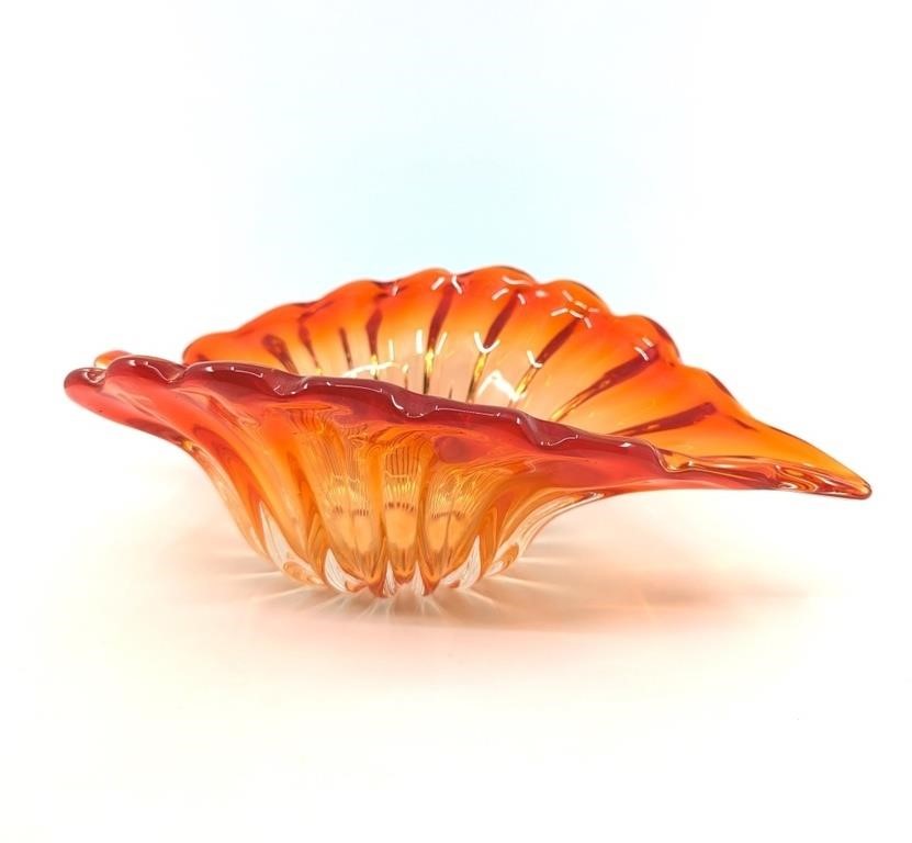 Orange Art Glass Bowl