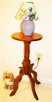 Oak Plant Pedestal, Lamp, Dog