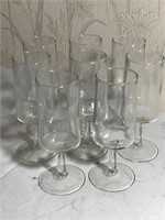 Lot of 8 Clear Flute Glasses