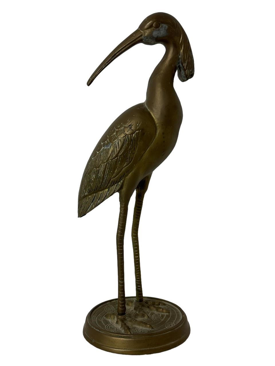 Brass Heron Figure