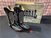 Corral Vintage Cowgirl Boots Blk/Gold/Silvr Size 7