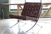 LEATHER AND CHROME BARCELONA CHAIR