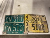 Vintage Iowa License Plates