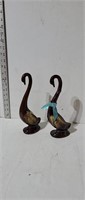 Pair of Blue Mountain Pottery Swans