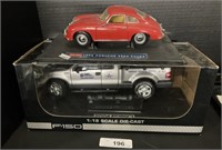 Die Cast F-150, 1956 Porsche Coupe Model Cars.