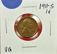 1911-S Lincoln Cent VG