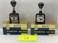 (2) BATES STANDARD MOVEMENT NUMBERING MACHINE