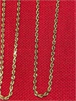 2 14K Gold Ladies Rope Bracelets