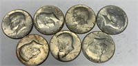7 Kennedy Half Dollar Coins