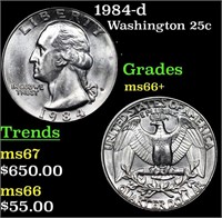 1984-d Washington Quarter 25c Grades GEM++ Unc