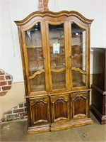 Mediterranean style fruitwood china cabinet