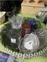 Basket of Glassware Ashtrays