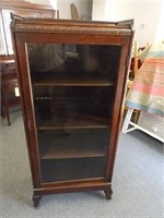 Antique Oak Bookcase w/ Glass Doors