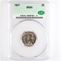 1937 Buffalo Nickel CAC MS64