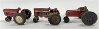 (3) Vintage Cast Iron ERTL & Auburn Tractor Toys
