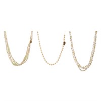 Three Pearl Necklaces with Additional Clasps
