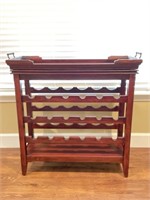 Wooden Wine Rack with Removable Tray Top