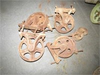 5 old steel wheels