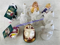Lot of Angel Bell and Animal Christmas Ornaments