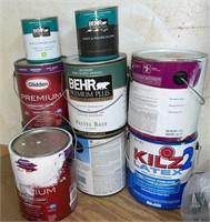 Lot Various Used Glidden & Behr Paint Cans