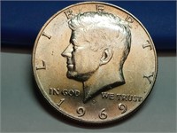 OF) UNC 1969 D Kennedy silver half dollar