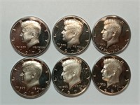 OF) 6 Kennedy half dollar proofs