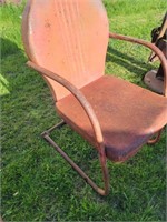 Vintage Red Metal Lawn Chair