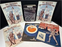 Vintage Sheet Music War Soldier Themed