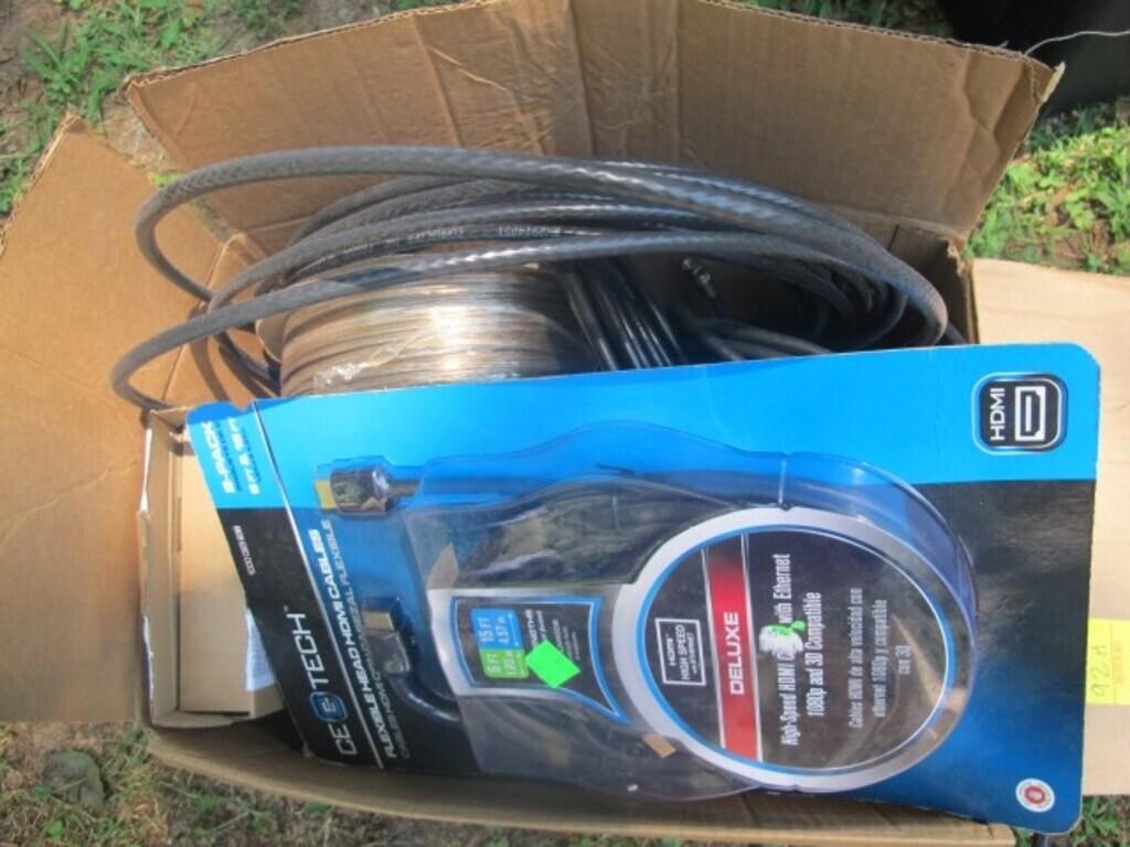 BOX OF CABLE WIRE, SPEAKER WIRE, AND CD-R-RW