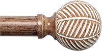 1 Inch Wood Curtain Rods 28-48|Pack Brown