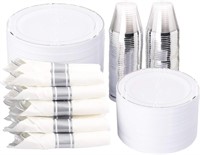 WELLIFE 350Pcs Plates  Silverware  Cups  Napkins