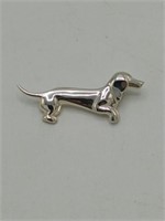 Dachshund Dog Sterling silver pin brooch 6 grams