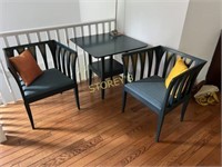 Green Dining Table w/ 2 Chairs - 30 x 30