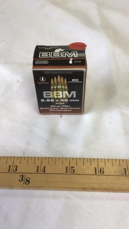 BBM 5.56 x 45 mm 55 grain 20 cartridges