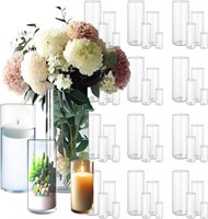 48 Clear Vases H4\/6\/8\/10\