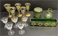 Enamel & Cut Glass Lot Collection