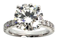 14k Gold 6.33 ct Round VS Lab Diamond Ring